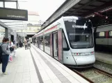 Aarhus light rail line L2 with low-floor articulated tram 1103-1203 at Aarhus H (2021)