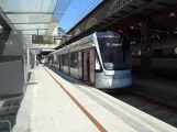 Aarhus light rail line L2 with low-floor articulated tram 1109-1209 at Central Station (2018)