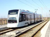 Aarhus light rail line L2 with low-floor articulated tram 2105-2205 at Gl. Skejby (2020)