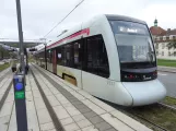 Aarhus light rail line L2 with low-floor articulated tram 2112-2212 at Universitetsparken (2023)