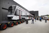 Aarhus low-floor articulated tram 1101-1201 at Trafik- og Servicecenter (2016)