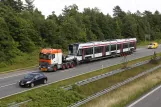 Aarhus low-floor articulated tram 1101-1201 near Ejer Bavnehøj (2016)