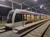 Aarhus low-floor articulated tram 2110-2210 at Trafik- og Servicecenter (2023)