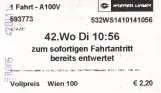 Adult ticket: 7112II005  42Di11.00
 (2014)