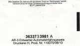 Adult ticket: Bitte beachten Sie, dass es sich bei diesem Ticket um Thermopapier handelt.
(2014)