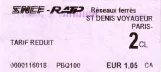 Adult ticket: St Denis Voyageur Paris
 (2007)