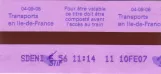 Adult ticket: The back: St Denis Voyageur Paris
 (2007)