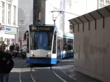 Amsterdam tram line 14 with low-floor articulated tram 2114 on Paleisstraat (2009)