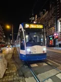 Amsterdam tram line 2 with low-floor articulated tram 2006 on Martelaarsgracht (2021)