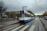 Amsterdam tram line 24 with articulated tram 838 at Stadionplein (2011)