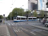 Amsterdam tram line 4 with low-floor articulated tram 2082 near Frederiksplein (2009)