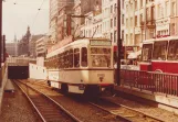 Archive photo: Antwerp tram line 15 with railcar 2102 on Avenue Keyzer/De Keyzerlei (1978)