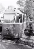 Archive photo: Malmö railcar 71 on Teknikens och Sjöfartens Hus (1983)