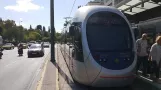 Athens tram line T6 with low-floor articulated tram TA10026 at Aristoteles Syntagma (2017)