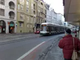 Augsburg tram line 1 with low-floor articulated tram 872 near Königsplatz (2010)