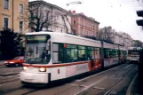 Augsburg tram line 3 with articulated tram 603 close by Königsplatz (1998)