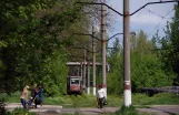 Avdiivka tram line 2 with railcar 041 on Vulytsya Karla Marksa, front view (2011)