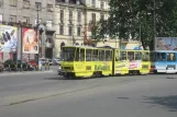 Belgrade tram line 9 with articulated tram 201 near Ekonomski Fakultet (2008)