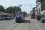 Belgrade tram line 9 with articulated tram 388 at Ekonomski Fakultet (2008)