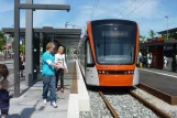 Bergen tram line 1 (Bybanen) with low-floor articulated tram 205 at Nesttun (2010)