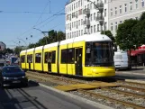 Berlin fast line M10 with low-floor articulated tram 4009 at S+U Warschauer Str. (2024)