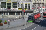 Bilbao tram line A with low-floor articulated tram 405 near Estación de La Concordia (2012)