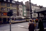 Bonn tram line 61 with railcar 219 at Stadthaus (1988)