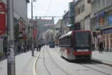 Bratislava tram line 13 with articulated tram 7118 on Obchodná (2008)