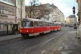 Bratislava tram line 4 with railcar 7791 at Jesenského (2014)