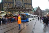 Bremen tram line 2 with low-floor articulated tram 3029 near Domsheide (2012)