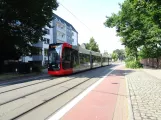 Bremen tram line 8 with low-floor articulated tram 3214 near Am Stern (2021)