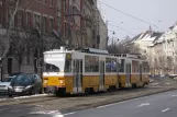 Budapest tram line 18 with railcar 4022 near Gárdonyi tér (2013)