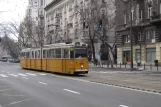 Budapest tram line 41 with articulated tram 1318 near Szent Gellért tér - Műegyetem M (2013)