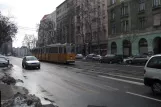 Budapest tram line 47 with articulated tram 1430 near Gárdonyi tér (2013)