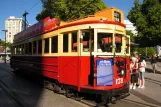 Christchurch Tramway line with railcar 178, side view Christchurch Tramway (2011)