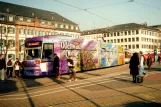 Darmstadt fast line 6 with low-floor articulated tram 9858 at Luisenplatz (2001)