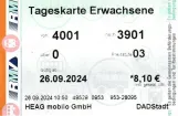 Day pass for HEAG mobilo, the front (2024)