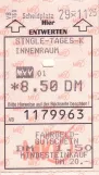 Day pass for Münchner Verkehrsgesellschaft (MVG), the front (1998)