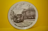 Decorative plate: Aarhus tram line 2 on Banegårdspladsen (1974)