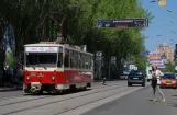 Donetsk tram line 1 with railcar 3007 near Moskva Mall (2011)