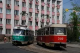 Donetsk tram line 10 with railcar 936 at wuł. Horkoho (2011)