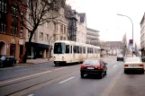 Dortmund tram line 408 with articulated tram 152 at Möllerstr. (1996)