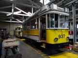 Dresden railcar 937 inside Straßenbahnmuseum (2019)