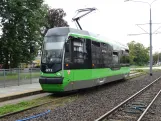 Elbląg tram line 4 with low-floor railcar 071 at Dworzec (2024)