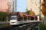 Erfurt tram line 6 with low-floor articulated tram 624 near Rieth (2008)