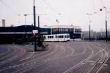 Essen articulated tram 1407 in front of Schwerriner Str. (1996)