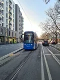 Frankfurt am Main tram line 11 with low-floor articulated tram 233 near Ostbahnhof/Honsellstraße (2022)