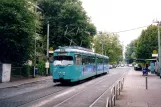 Frankfurt am Main tram line 21 with articulated tram 825 at Vogelweidstr. (2003)