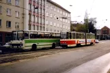 Frankfurt (Oder) tram line 6 with articulated tram 228 on Zentrum (1991)