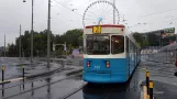 Gothenburg tram line 2 with articulated tram 349 on Korsvägen (2020)